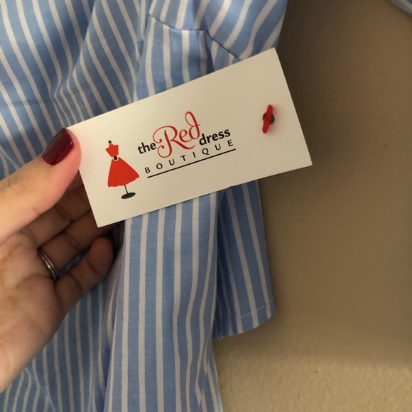 NWT Red Dress Boutique Blue & White Striped Dress - Picture 8 of 11